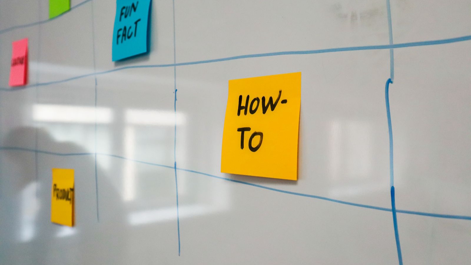 Content Pillars: Develop Useful Topics Without Repeating Yourself Colour-coded sticky notes organised on a planning board