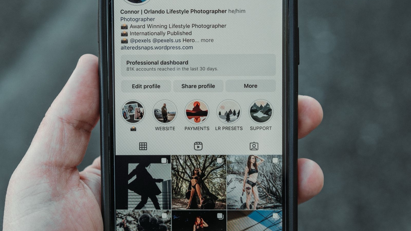 Instagram Profile Design: What First-Time Visitors Need to Understand An Instagram profile displayed on a handheld smartphone