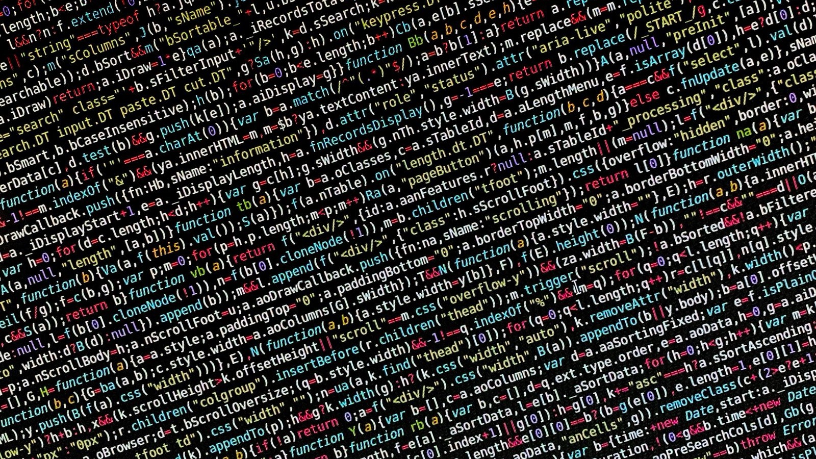 A close-up of software source code displayed on a screen